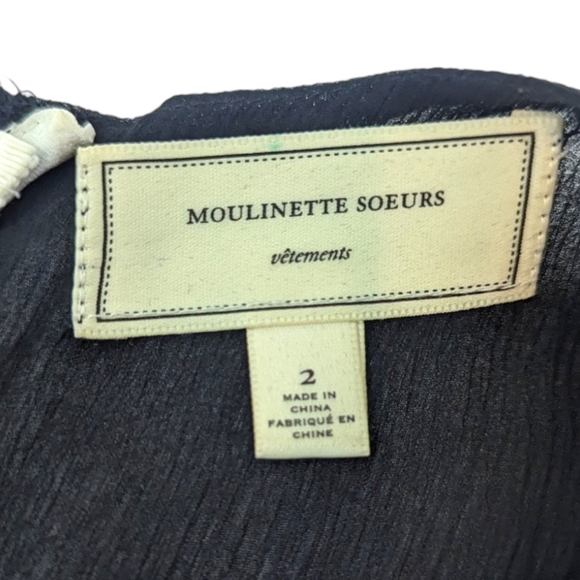 Anthropologie Moulinette Soeurs Silk Trapeze Swing Dress Womens 2 Floral Black - Picture 13 of 16